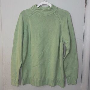 Vintage Jeanne Pierre Woman 100% cotton mint green sweater 1X